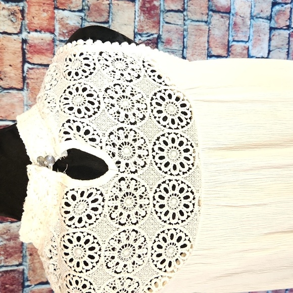 Hint Of Mint Lace Gauze Ivory Boho Dress S - Picture 4 of 10